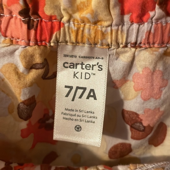 CARTERS UEC Girls size 7 fall floral maxi dress orange white print smocked top - Picture 6 of 11